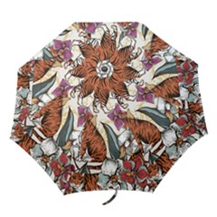 Natural-seamless-pattern-with-tiger-blooming-orchid Folding Umbrellas by uniart180623