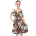 Natural-seamless-pattern-with-tiger-blooming-orchid Kids  Cut Out Shoulders Chiffon Dress View1