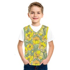 Seamless-pattern-with-graphic-spring-flowers Kids  Basketball Tank Top by uniart180623