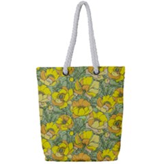 Seamless-pattern-with-graphic-spring-flowers Full Print Rope Handle Tote (small) by uniart180623