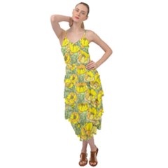 Seamless-pattern-with-graphic-spring-flowers Layered Bottom Dress by uniart180623