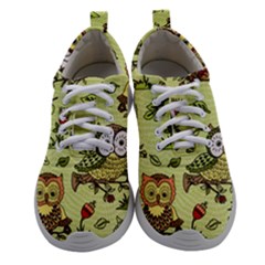 Seamless-pattern-with-flowers-owls Women Athletic Shoes by uniart180623