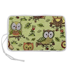 Seamless-pattern-with-flowers-owls Pen Storage Case (s) by uniart180623