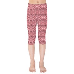 Pink-art-with-abstract-seamless-flaming-pattern Kids  Capri Leggings  by uniart180623