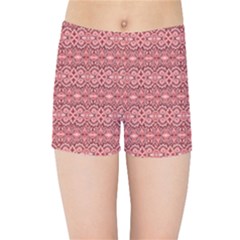 Pink-art-with-abstract-seamless-flaming-pattern Kids  Sports Shorts by uniart180623