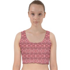 Pink-art-with-abstract-seamless-flaming-pattern Velvet Racer Back Crop Top by uniart180623