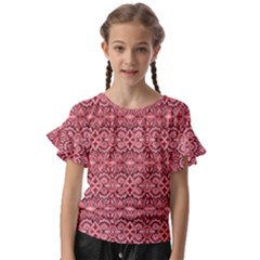 Pink-art-with-abstract-seamless-flaming-pattern Kids  Cut Out Flutter Sleeves by uniart180623