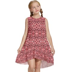 Pink-art-with-abstract-seamless-flaming-pattern Kids  Frill Swing Dress by uniart180623