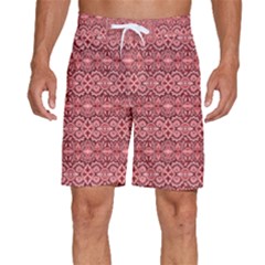 Pink-art-with-abstract-seamless-flaming-pattern Men s Beach Shorts by uniart180623