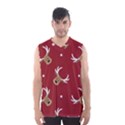 Cute-reindeer-head-with-star-red-background Men s Basketball Tank Top View1