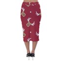 Cute-reindeer-head-with-star-red-background Velvet Midi Pencil Skirt View2