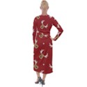 Cute-reindeer-head-with-star-red-background Velvet Maxi Wrap Dress View2