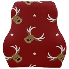 Cute-reindeer-head-with-star-red-background Car Seat Velour Cushion  by uniart180623