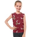 Cute-reindeer-head-with-star-red-background Kids  Mesh Tank Top View1