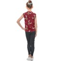 Cute-reindeer-head-with-star-red-background Kids  Mesh Tank Top View2