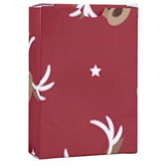 Cute-reindeer-head-with-star-red-background Playing Cards Single Design (rectangle) With Custom Box by uniart180623