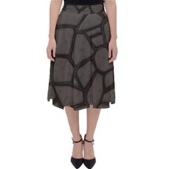 Cartoon-gray-stone-seamless-background-texture-pattern Classic Midi Skirt by uniart180623