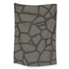 Cartoon-gray-stone-seamless-background-texture-pattern Large Tapestry by uniart180623