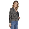 Cartoon-gray-stone-seamless-background-texture-pattern Women s Long Sleeve Revers Collar Cropped Jacket View3