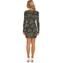 Cartoon-gray-stone-seamless-background-texture-pattern Long Sleeve Square Neck Bodycon Velvet Dress View4