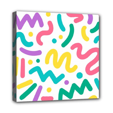 Abstract-pop-art-seamless-pattern-cute-background-memphis-style Mini Canvas 8  X 8  (stretched) by uniart180623