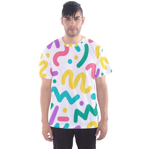 Abstract-pop-art-seamless-pattern-cute-background-memphis-style Men s Sport Mesh Tee by uniart180623