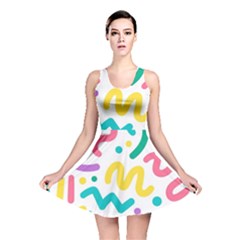 Abstract-pop-art-seamless-pattern-cute-background-memphis-style Reversible Skater Dress by uniart180623