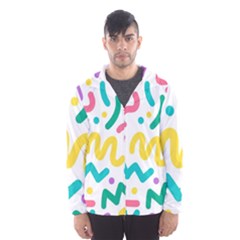 Abstract-pop-art-seamless-pattern-cute-background-memphis-style Men s Hooded Windbreaker by uniart180623