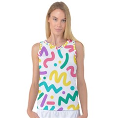 Abstract-pop-art-seamless-pattern-cute-background-memphis-style Women s Basketball Tank Top by uniart180623