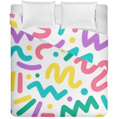 Abstract-pop-art-seamless-pattern-cute-background-memphis-style Duvet Cover Double Side (california King Size) by uniart180623