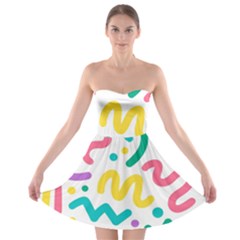 Abstract-pop-art-seamless-pattern-cute-background-memphis-style Strapless Bra Top Dress by uniart180623