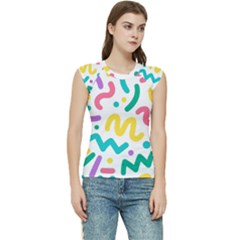 Abstract-pop-art-seamless-pattern-cute-background-memphis-style Women s Raglan Cap Sleeve Tee by uniart180623