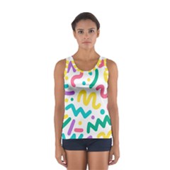 Abstract-pop-art-seamless-pattern-cute-background-memphis-style Sport Tank Top  by uniart180623