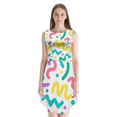 Abstract-pop-art-seamless-pattern-cute-background-memphis-style Sleeveless Chiffon Dress   by uniart180623