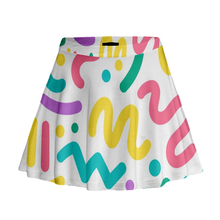 Abstract-pop-art-seamless-pattern-cute-background-memphis-style Mini Flare Skirt