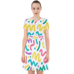 Abstract-pop-art-seamless-pattern-cute-background-memphis-style Adorable In Chiffon Dress by uniart180623