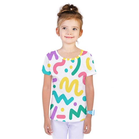 Abstract-pop-art-seamless-pattern-cute-background-memphis-style Kids  One Piece Tee by uniart180623