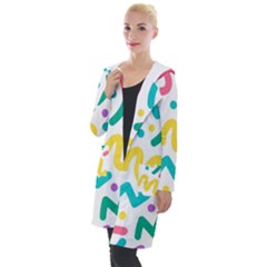 Abstract-pop-art-seamless-pattern-cute-background-memphis-style Hooded Pocket Cardigan by uniart180623