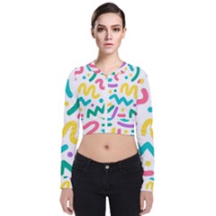 Abstract-pop-art-seamless-pattern-cute-background-memphis-style Long Sleeve Zip Up Bomber Jacket by uniart180623