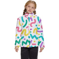 Abstract-pop-art-seamless-pattern-cute-background-memphis-style Kids  Puffer Bubble Jacket Coat by uniart180623