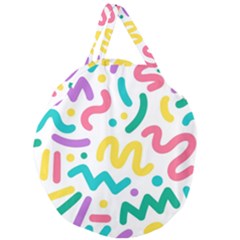 Abstract-pop-art-seamless-pattern-cute-background-memphis-style Giant Round Zipper Tote by uniart180623