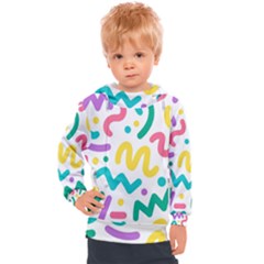 Abstract-pop-art-seamless-pattern-cute-background-memphis-style Kids  Hooded Pullover by uniart180623