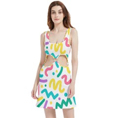 Abstract-pop-art-seamless-pattern-cute-background-memphis-style Velour Cutout Dress by uniart180623