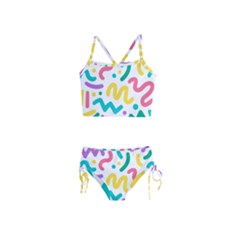 Abstract-pop-art-seamless-pattern-cute-background-memphis-style Girls  Tankini Swimsuit by uniart180623