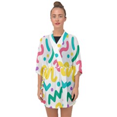 Abstract-pop-art-seamless-pattern-cute-background-memphis-style Half Sleeve Chiffon Kimono by uniart180623