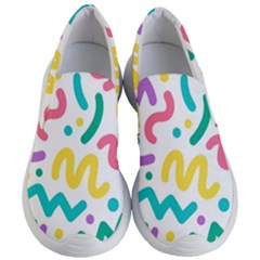 Abstract-pop-art-seamless-pattern-cute-background-memphis-style Women s Lightweight Slip Ons by uniart180623