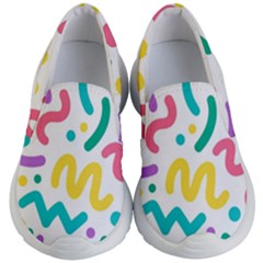 Abstract-pop-art-seamless-pattern-cute-background-memphis-style Kids Lightweight Slip Ons by uniart180623