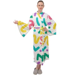 Abstract-pop-art-seamless-pattern-cute-background-memphis-style Maxi Velvet Kimono by uniart180623