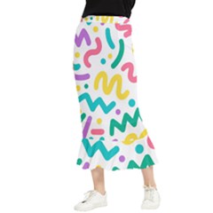 Abstract-pop-art-seamless-pattern-cute-background-memphis-style Maxi Fishtail Chiffon Skirt by uniart180623