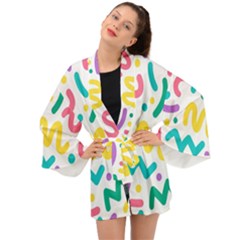 Abstract-pop-art-seamless-pattern-cute-background-memphis-style Long Sleeve Kimono by uniart180623